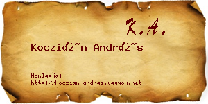Koczián András névjegykártya